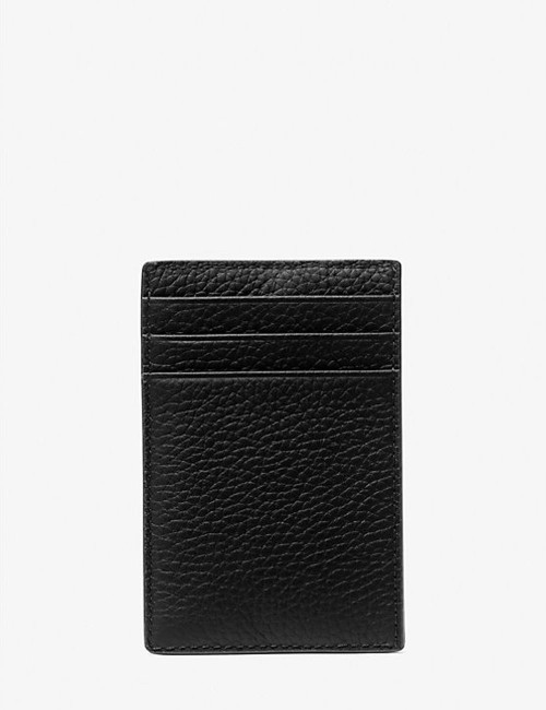 Hudson Pebbled Leather Card Case black