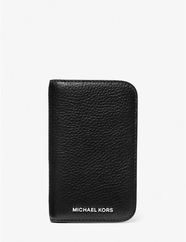 Hudson Pebbled Leather Billfold Wallet black