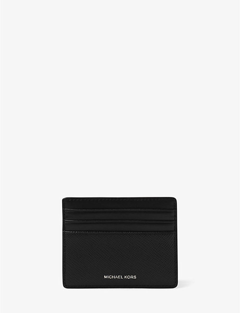 Portacarte di credito Harrison in pelle saffiano nero