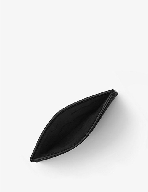 Portacarte di credito Harrison in pelle saffiano nero