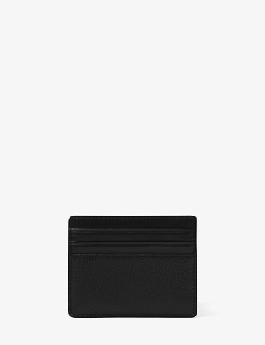 Portacarte di credito Harrison in pelle saffiano nero
