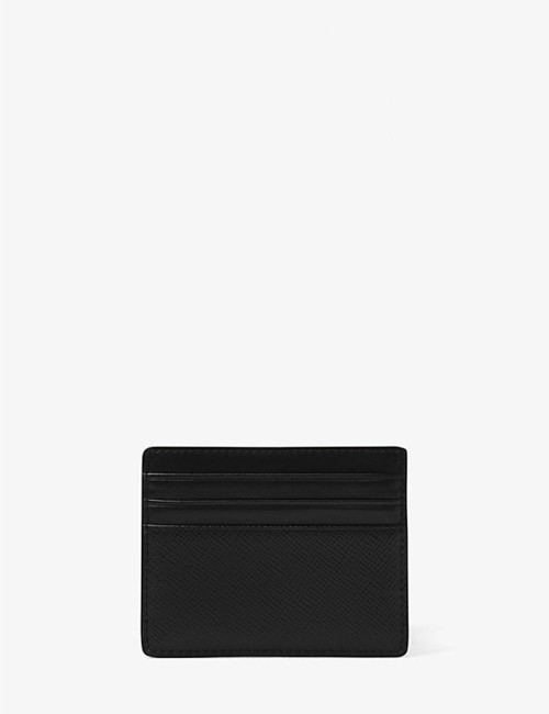 Portacarte di credito Harrison in pelle saffiano nero