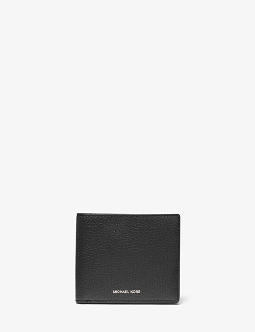 Hudson Pebbled Leather Billfold Wallet black