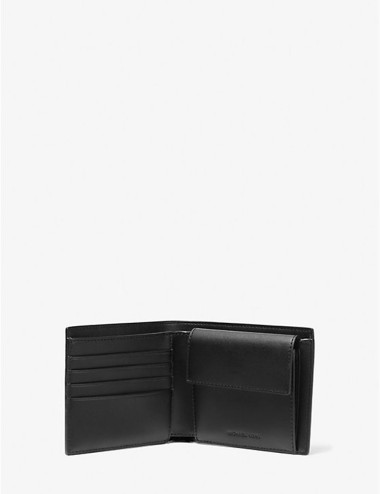 Hudson Pebbled Leather Billfold Wallet black