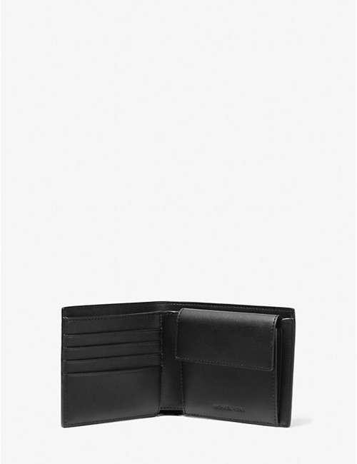 Hudson Pebbled Leather Billfold Wallet black