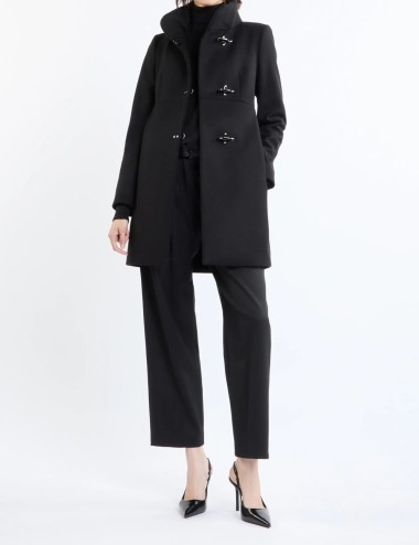 Cappotto Romantic Coat in Lana nero