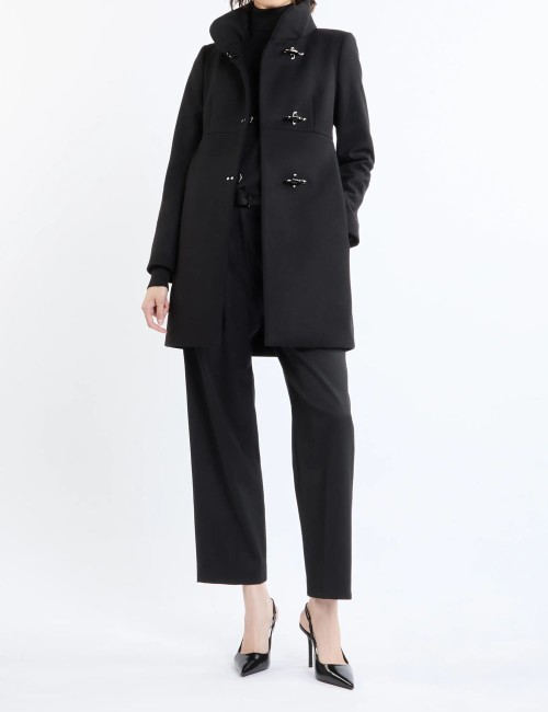 Cappotto Romantic Coat in Lana nero
