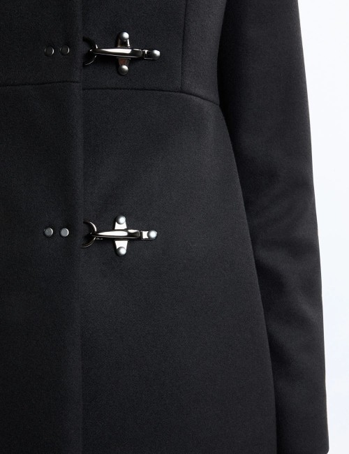 Cappotto Romantic Coat in Lana nero