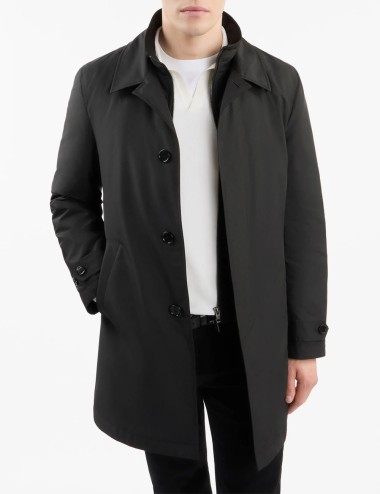 Impermeabile Morning Coat in Popeline Tecnico nero