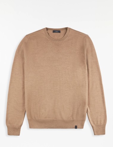 Pull Girocollo in Lana beige