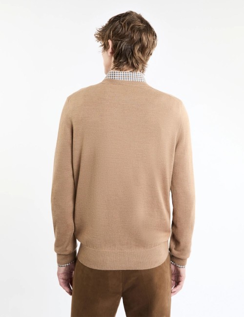 Pull Girocollo in Lana beige