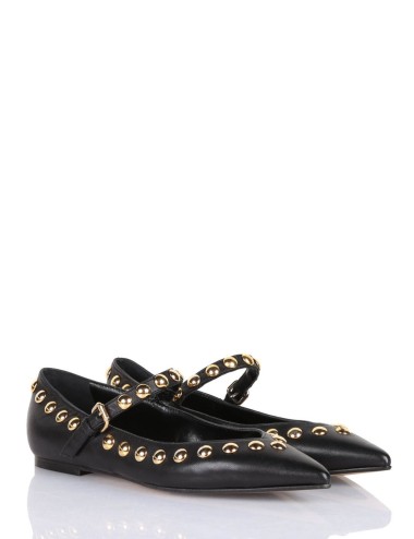 Scarpa bassa in nappa con borchie ISA nero