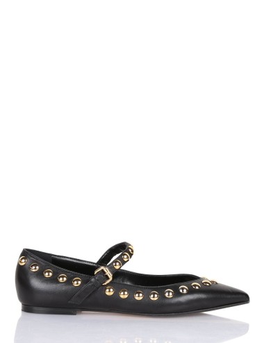 Scarpa bassa in nappa con borchie ISA nero