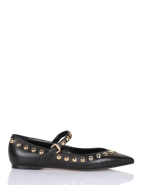 Scarpa bassa in nappa con borchie ISA nero
