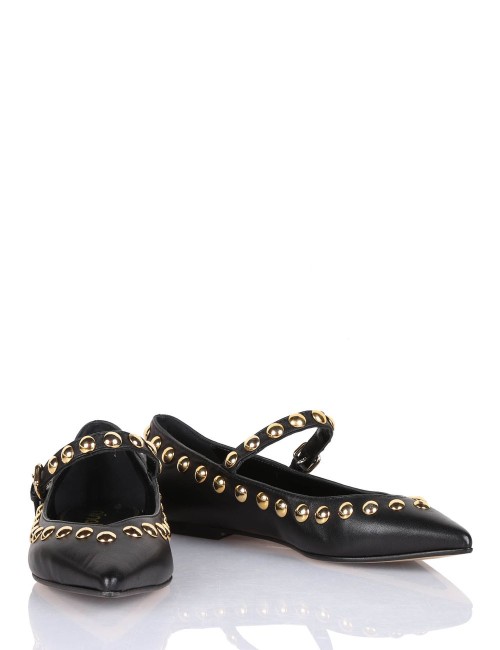Scarpa bassa in nappa con borchie ISA nero