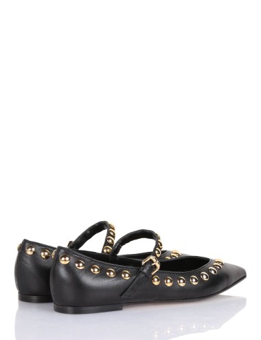 Scarpa bassa in nappa con borchie ISA nero