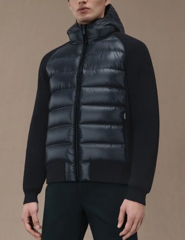 Maglia con zip e cappuccio Amos Perla Duck blue black