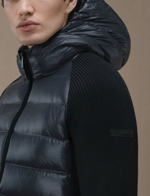 Maglia con zip e cappuccio Amos Perla Duck blue black