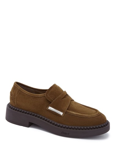 Mocassino scamosciato Medusa cognac