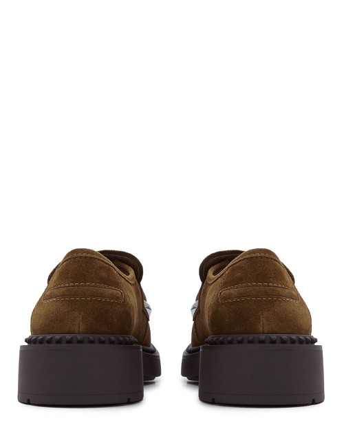 Mocassino scamosciato Medusa cognac