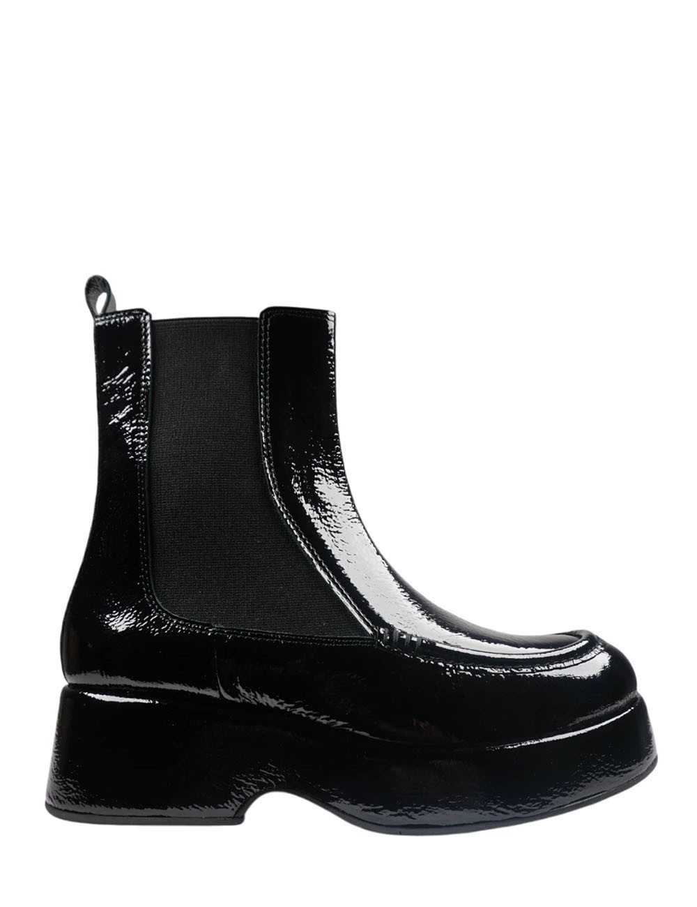 Stivaletto Chelsea Fliper in vernice nero
