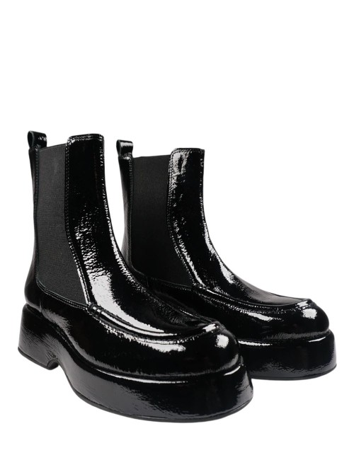 Stivaletto Chelsea Fliper in vernice nero