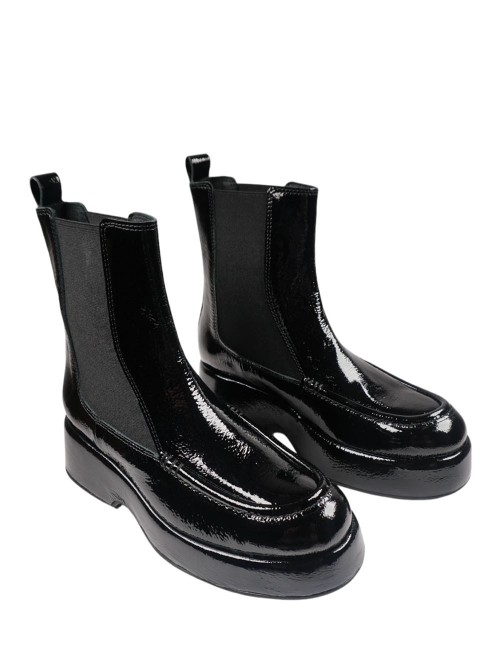 Stivaletto Chelsea Fliper in vernice nero