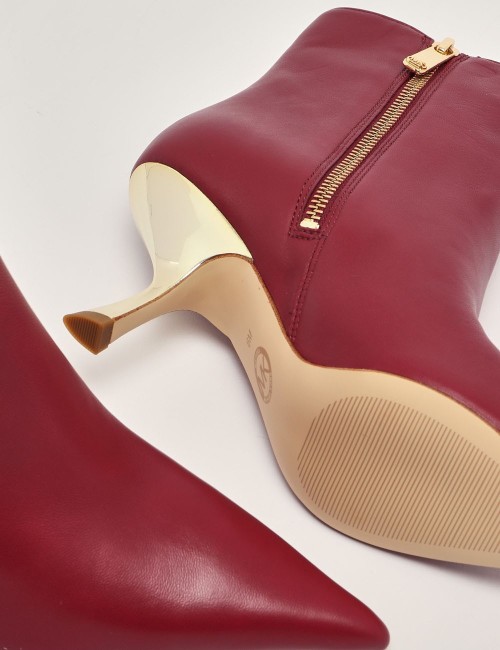 Luna Bootie High heels in deep red leather