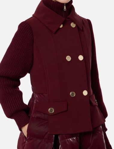 Piumino in nylon e panno con gonna a ruota Rouge Noir