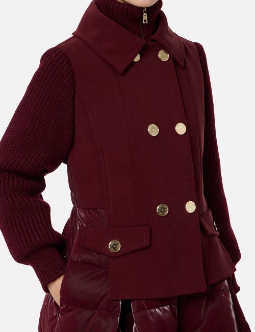 Piumino in nylon e panno con gonna a ruota Rouge Noir