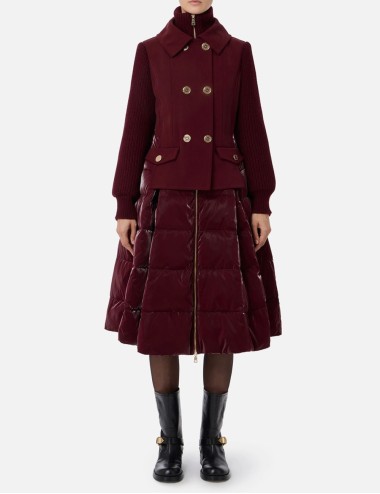 Piumino in nylon e panno con gonna a ruota Rouge Noir