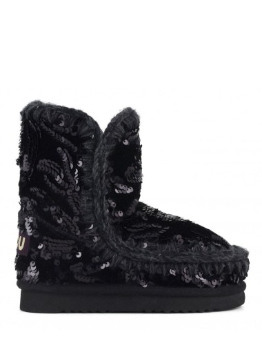 Eskimo kid velvet glamour sequins Iridiscent sequins black
