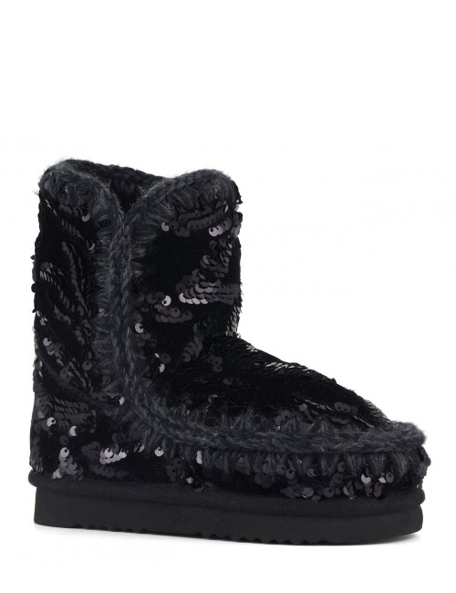 Eskimo kid velvet glamour sequins Iridiscent sequins black