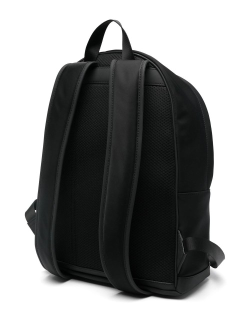 Zaino con placca logo nero