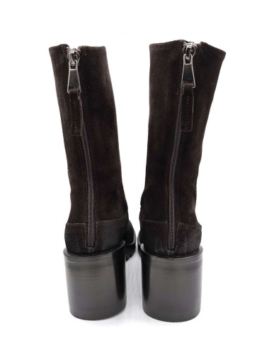 JET FITTED ANKLE BOOTS IN EBONY SUEDE