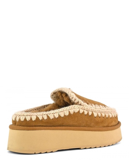 Ciabatta Clog eskimo platform Cognac