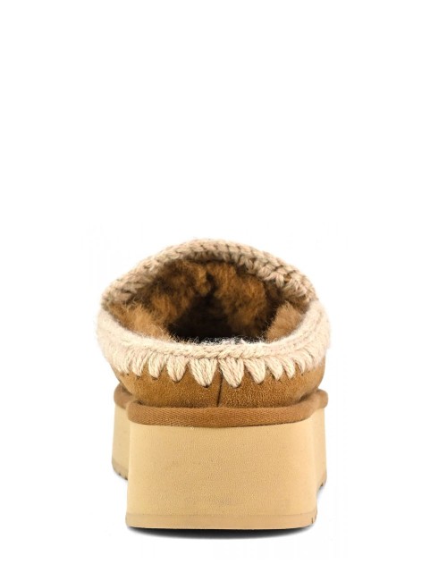 Ciabatta Clog eskimo platform Cognac
