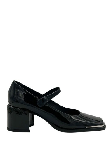 Scarpa con tacco in vernice nero