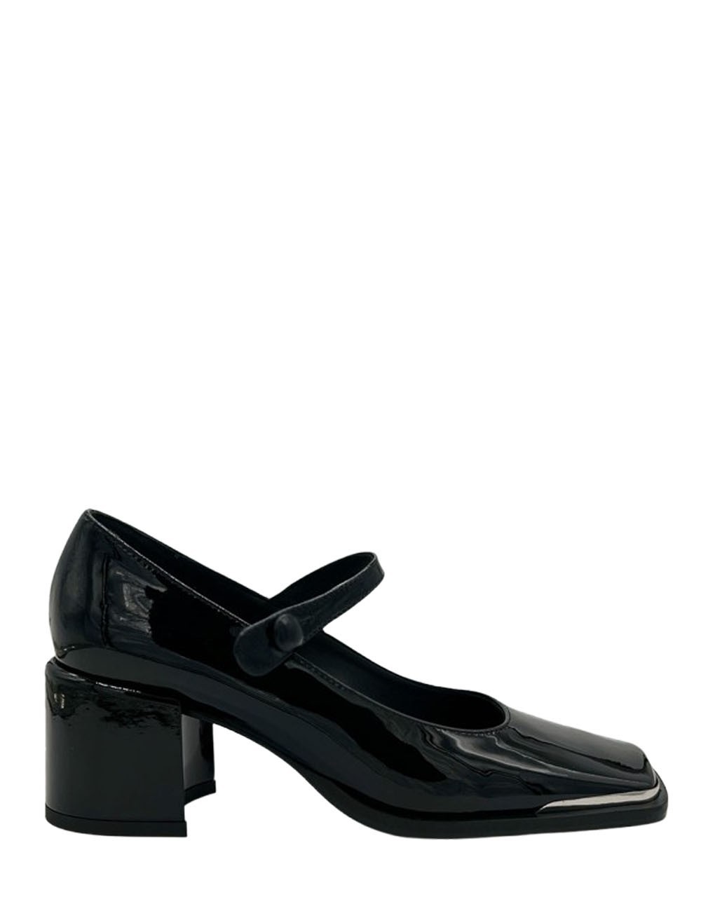 Scarpa con tacco in vernice nero