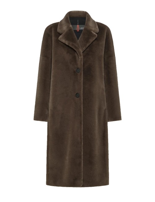 Cappotto Eco Fur Kimono Coat Wom Jkt taupe