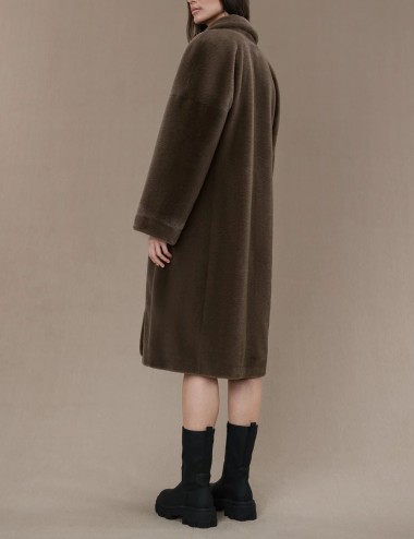 Cappotto Eco Fur Kimono Coat Wom Jkt taupe