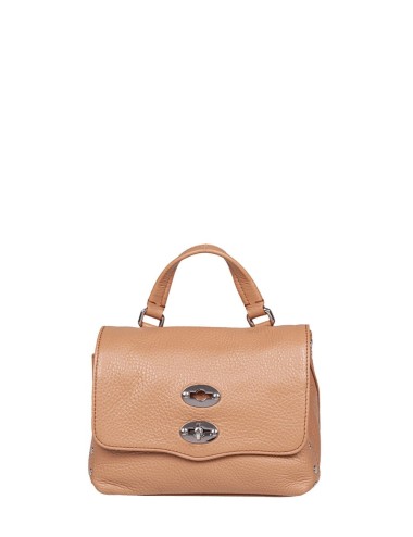 BORSA POSTINA DAILY GIORNO BABY IN PELLE MARTELLATA BROWN CANTUCCI