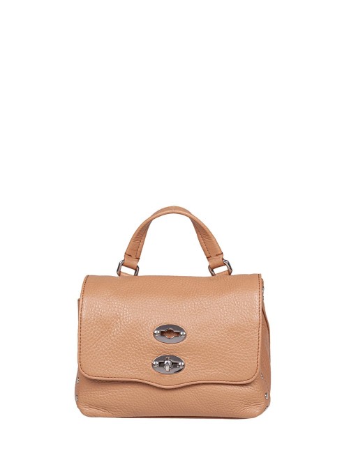 BORSA POSTINA DAILY GIORNO BABY IN PELLE MARTELLATA BROWN CANTUCCI