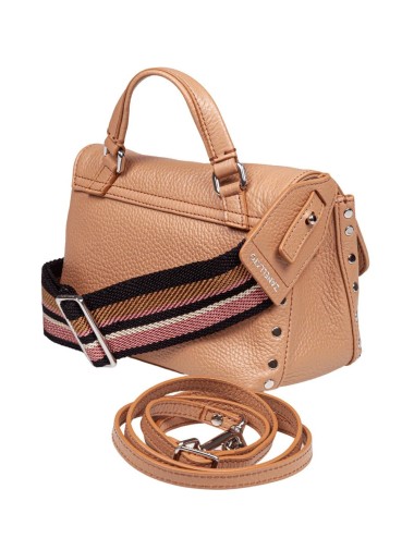 BORSA POSTINA DAILY GIORNO BABY IN PELLE MARTELLATA BROWN CANTUCCI