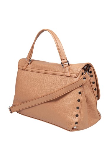 BORSA POSTINA DAILY GIORNO MEDIUM IN PELLE MARTELLATA BROWN CANTUCCI
