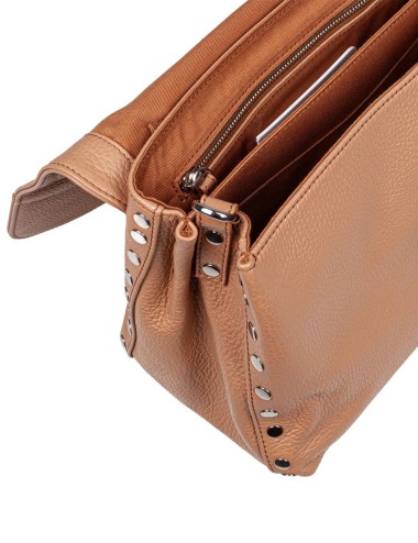 BORSA POSTINA DAILY GIORNO MEDIUM IN PELLE MARTELLATA BROWN CANTUCCI