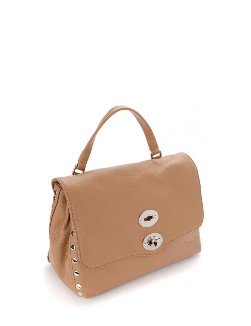 BORSA POSTINA DAILY GIORNO SMALL IN PELLE MARTELLATA BROWN CANTUCCI