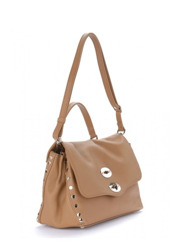 BORSA POSTINA DAILY GIORNO SMALL IN PELLE MARTELLATA BROWN CANTUCCI