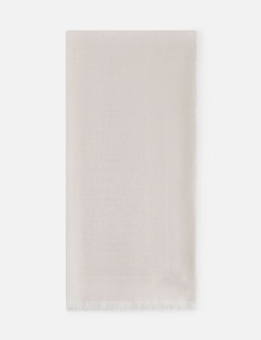 Pashmina grande in lurex jacquard avorio
