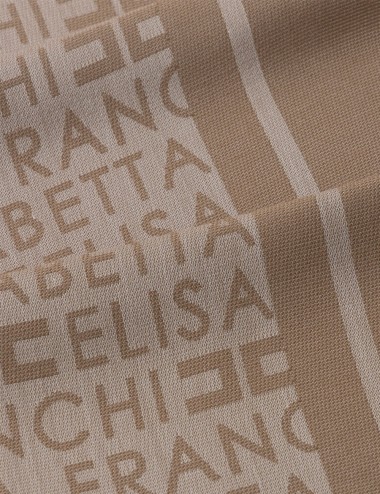 Pashmina grande in lurex jacquard greige